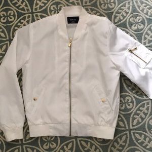 White Bomber Jacket (Size: M)